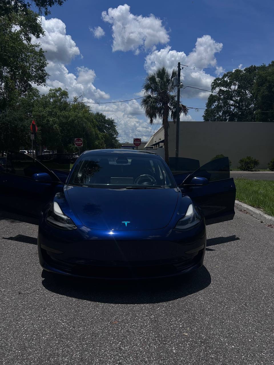 Tesla Model 3 after a complete mobile detail in Orlando, FL