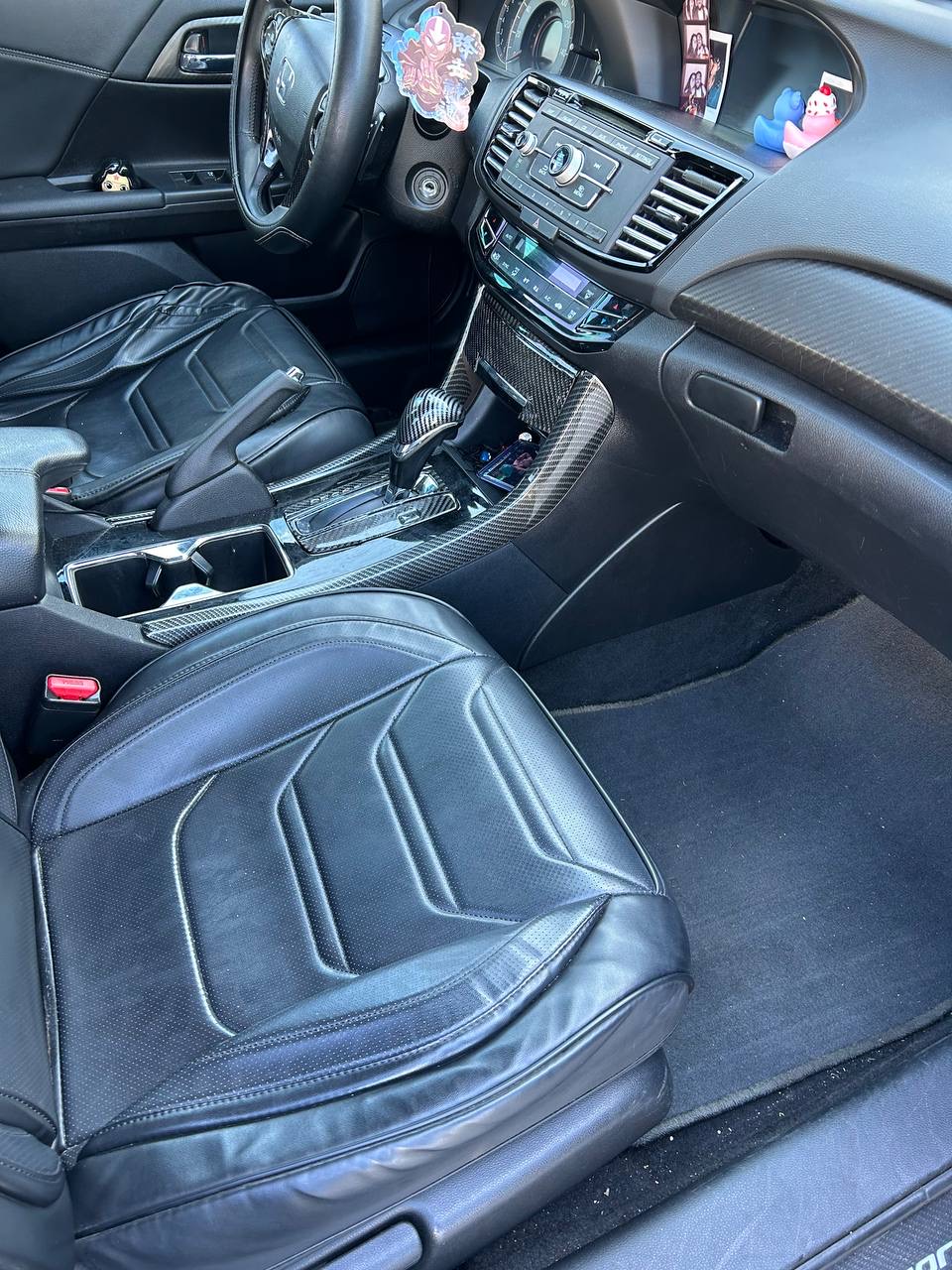 Honda Accord black leather interior detailed by JDM Wash